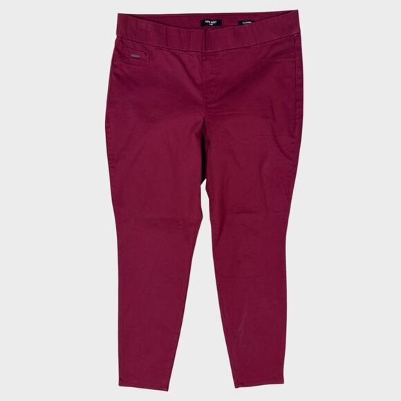Nine West Jeans Womens 16 Pull On Skinny Denim Jean Pants Raspberry Pink Purple - Picture 1 of 7